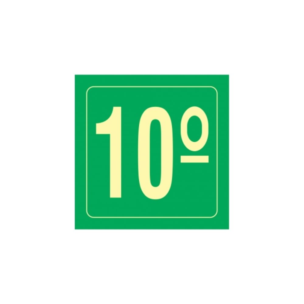 Placa 10 Andar 14X14 CM