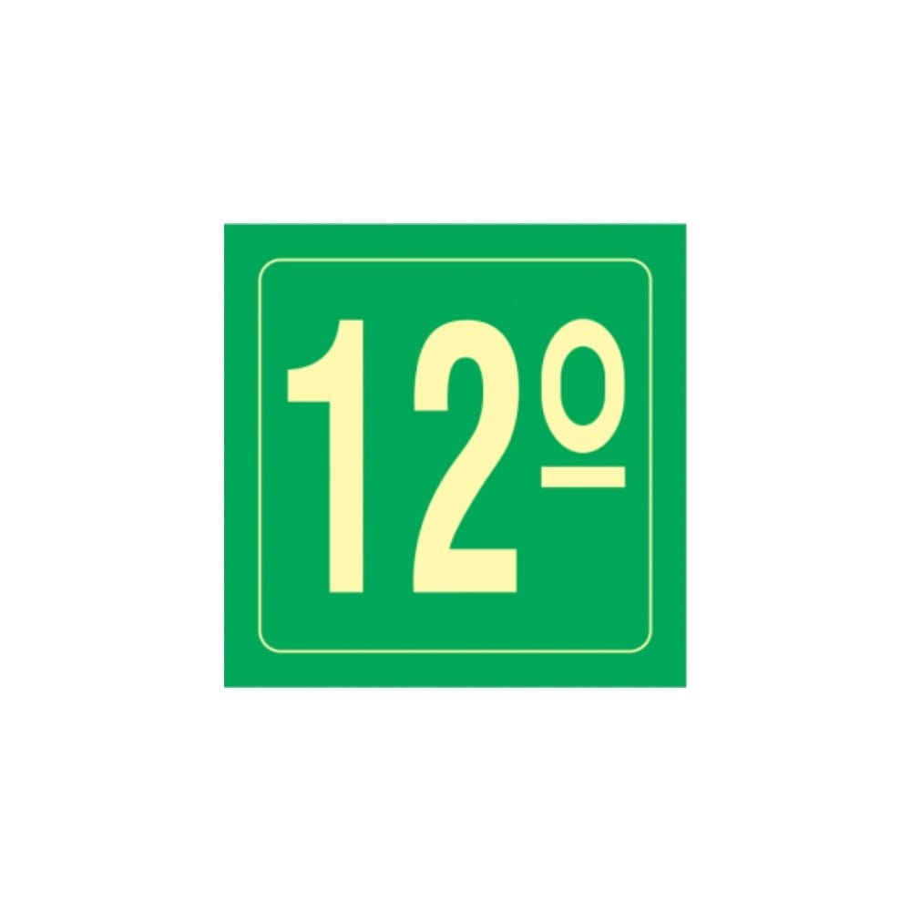 Placa 12 Andar 14X14 CM