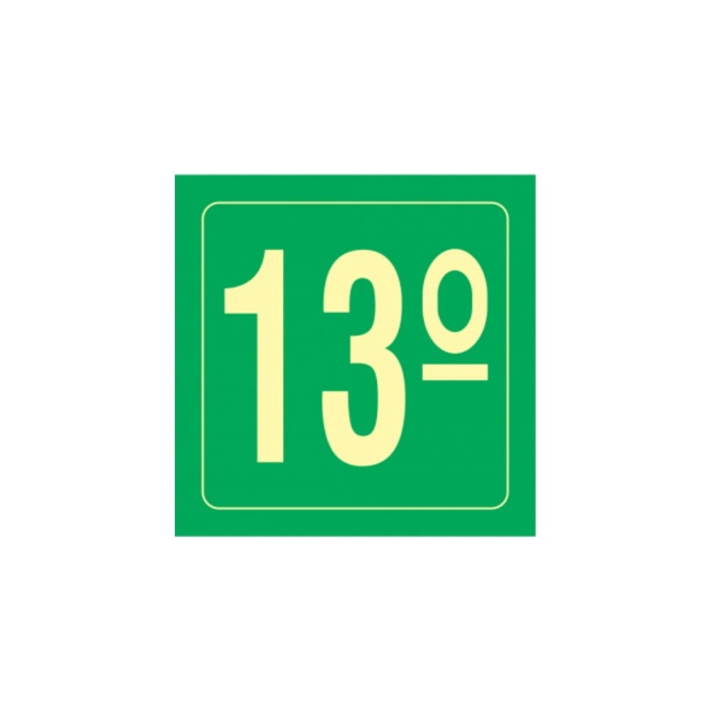 Placa 13 Andar 14X14 CM