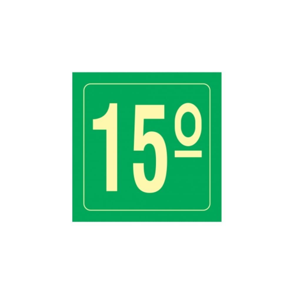 Placa 15 Andar 14X14 CM