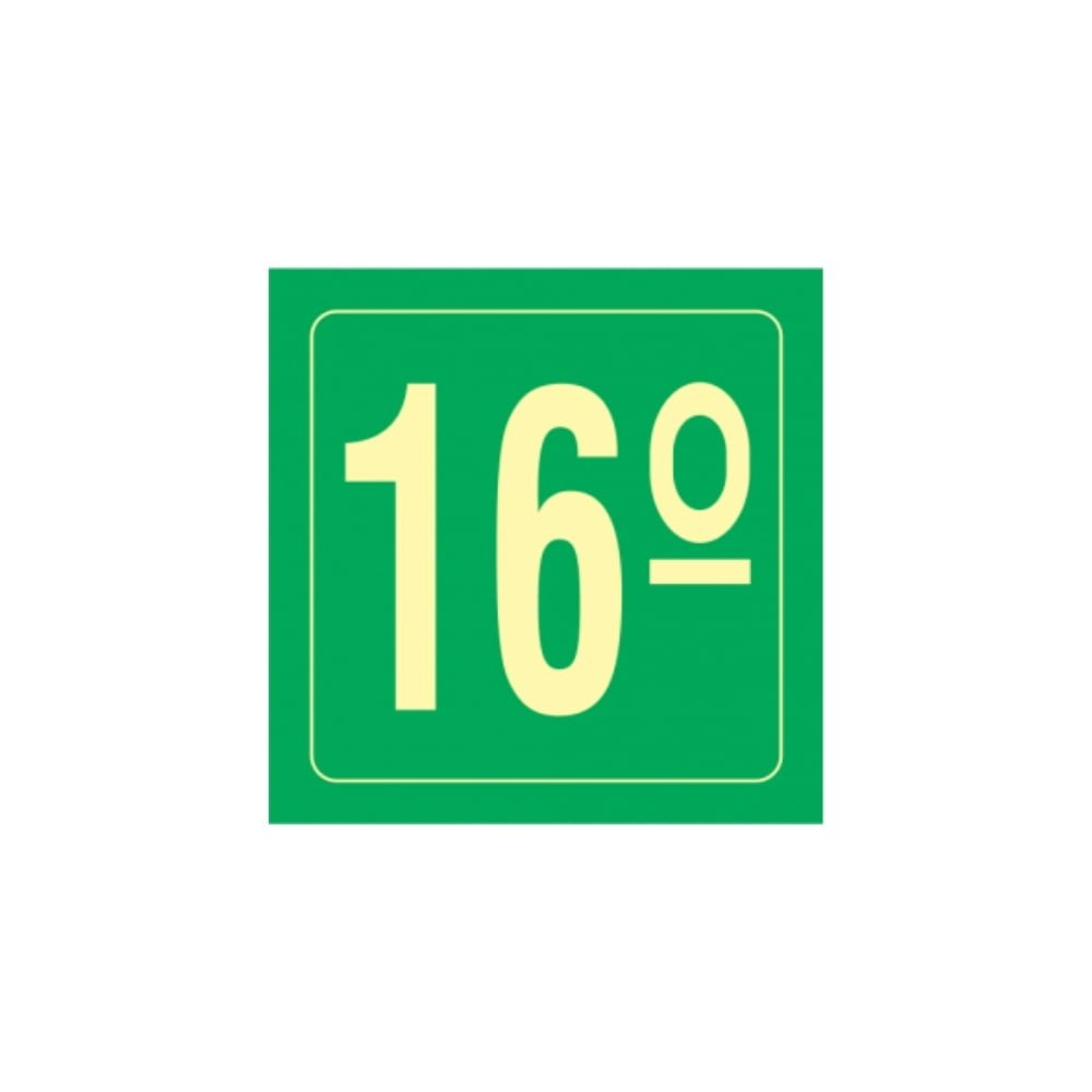 Placa 16 Andar 14X14 CM