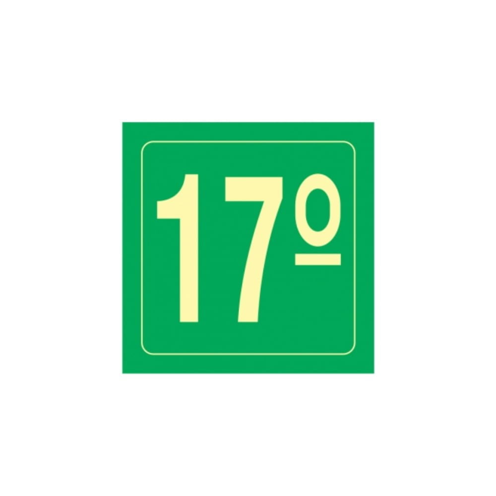 Placa 17 Andar 14X14 CM
