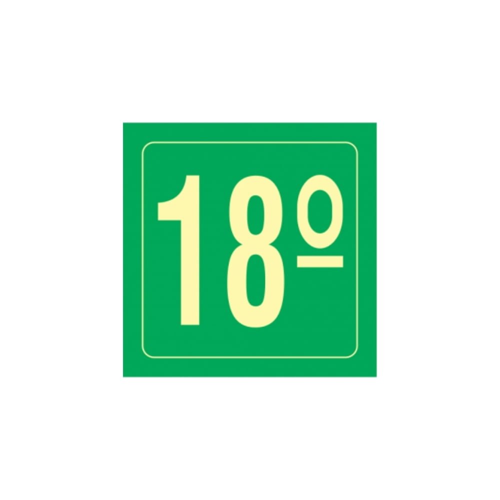Placa 18 Andar 14X14 CM
