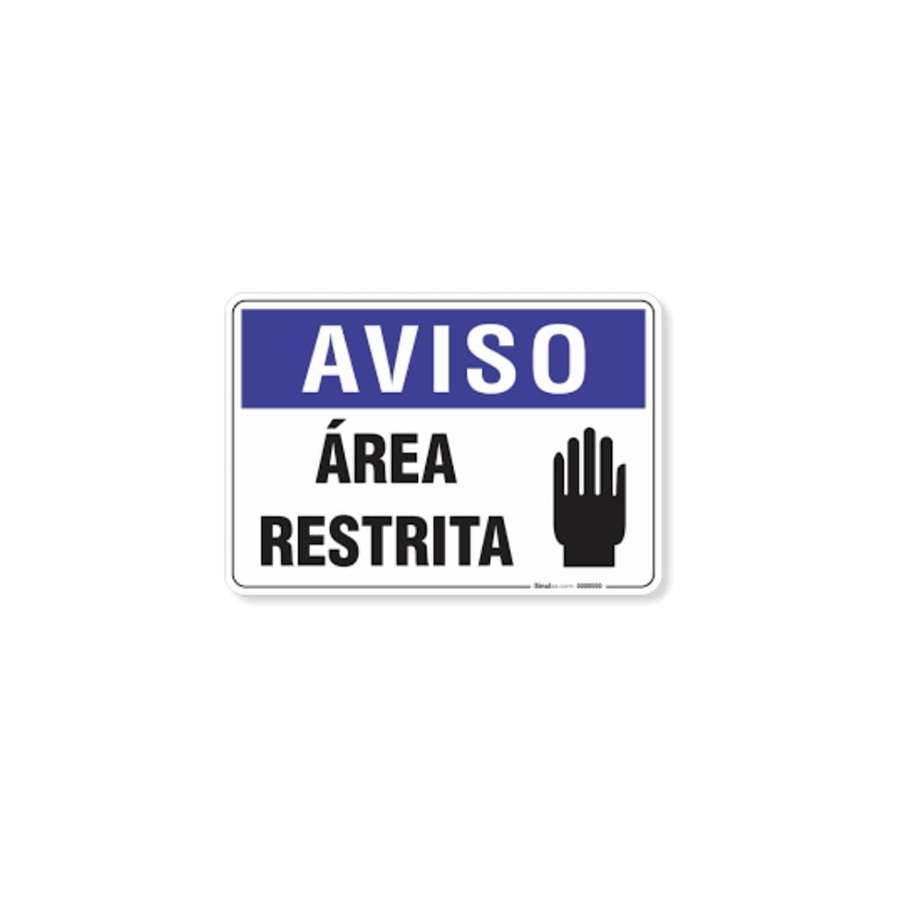 Placa Aviso Área Restrita