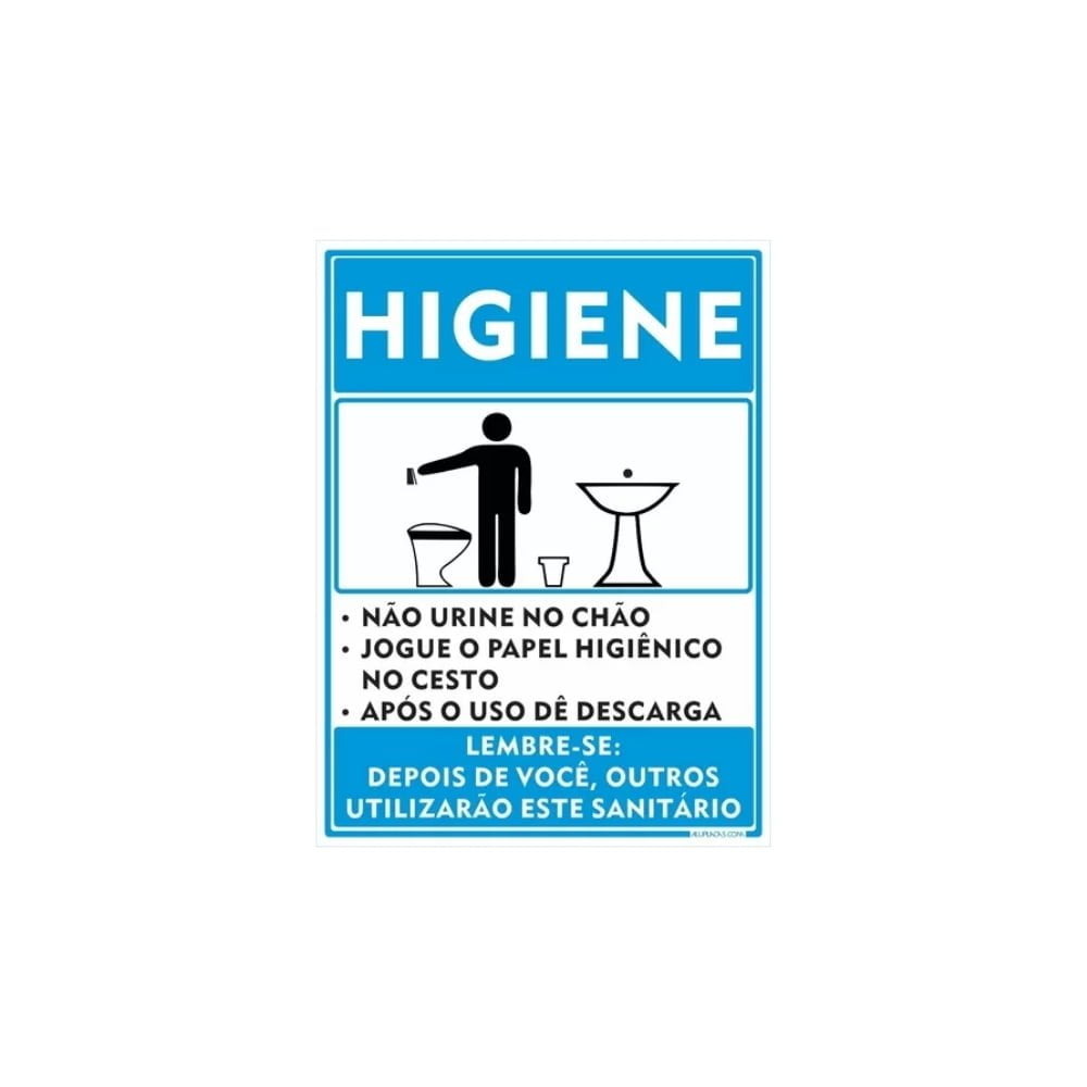 Placa Higienização Banheiro Masculino 20X15
