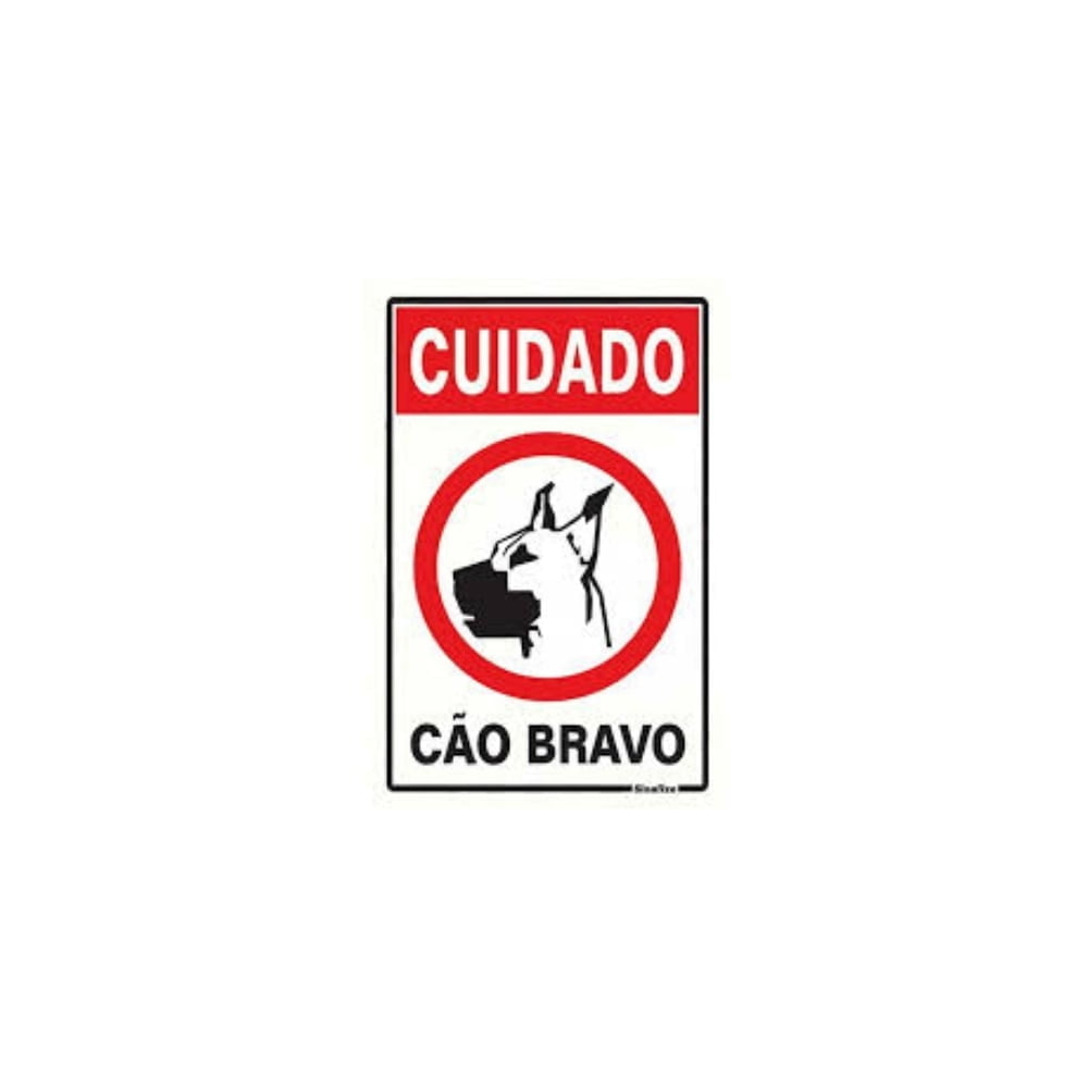 Placa Cuidado Cão Bravo 30X20CM