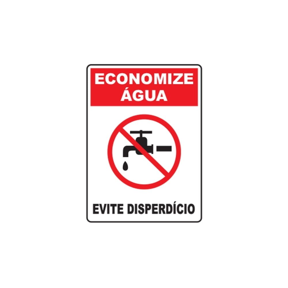 Placa Economiza Água 20X15 CM