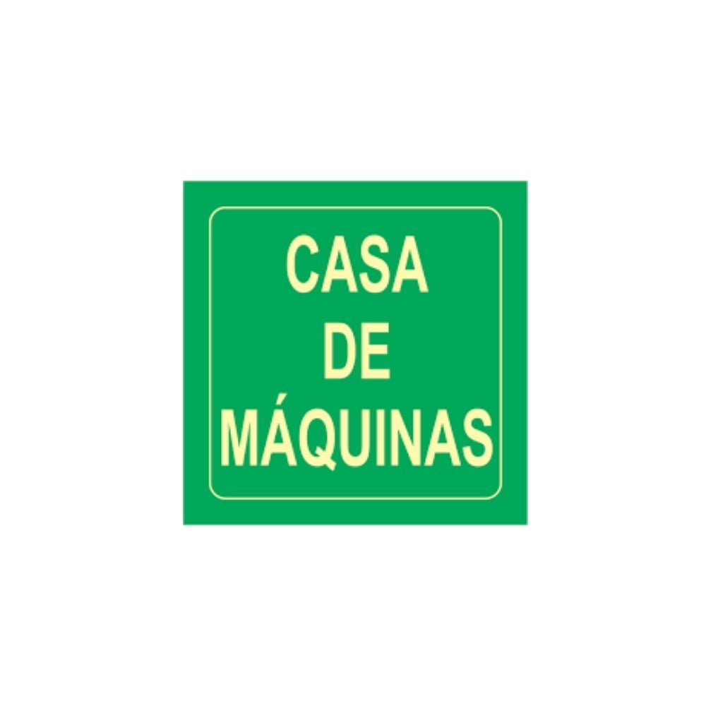 Placa Fotoluminescente Casa De Máquinas 14X14CM
