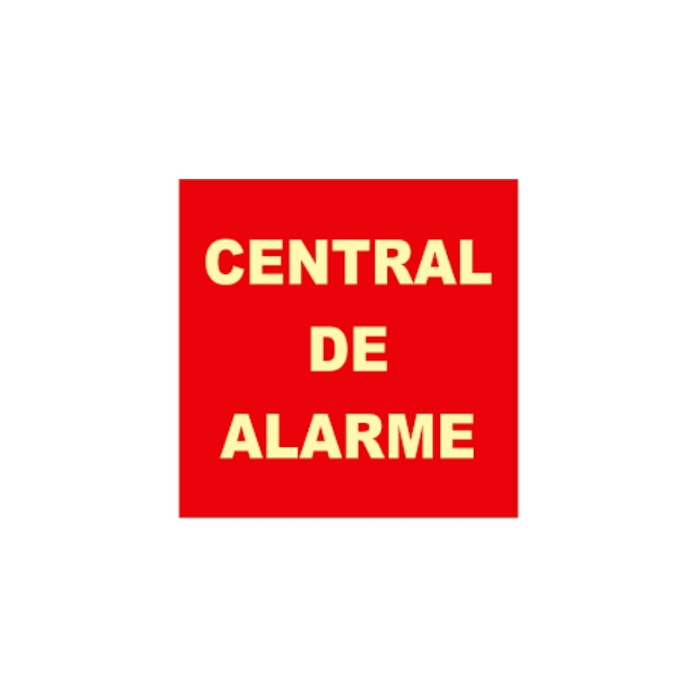Placa Fotoluminescente central de Alarme  21X21CM