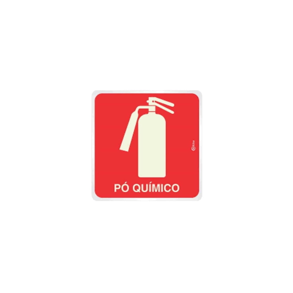 Placa Fotoluminescente Extintor Pó Químico