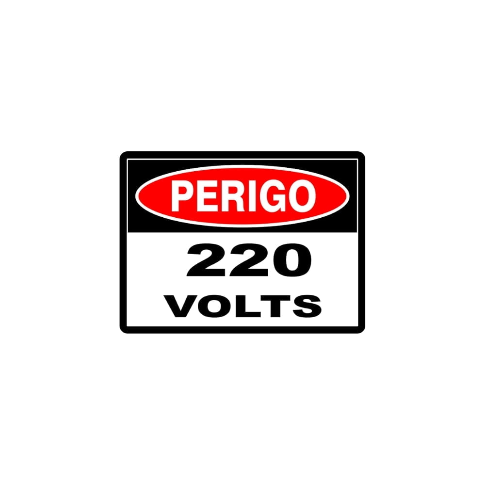 Placa Perigo 220 VOLTS 15X20
