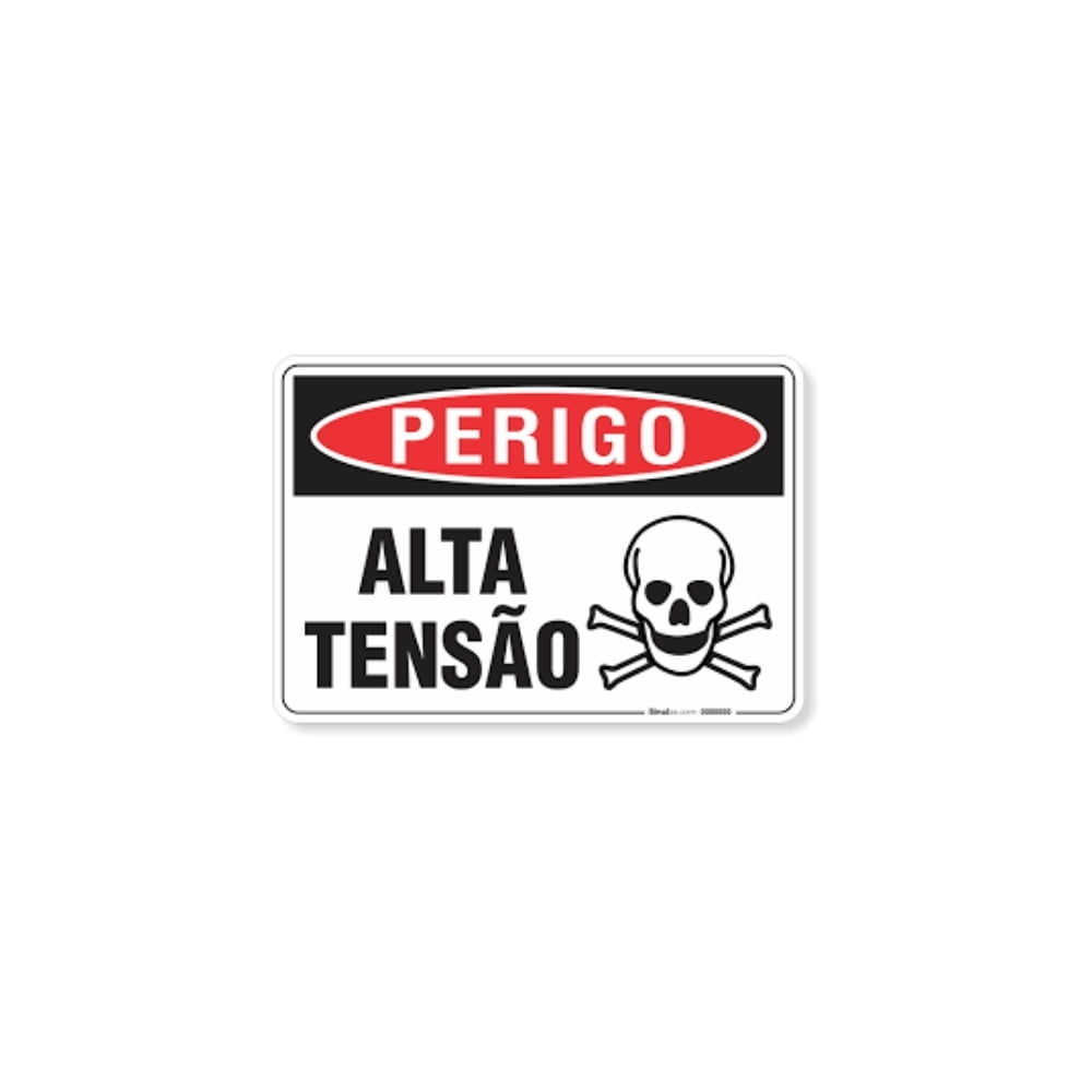 Placa Perigo Alta Tensão 23X20CM