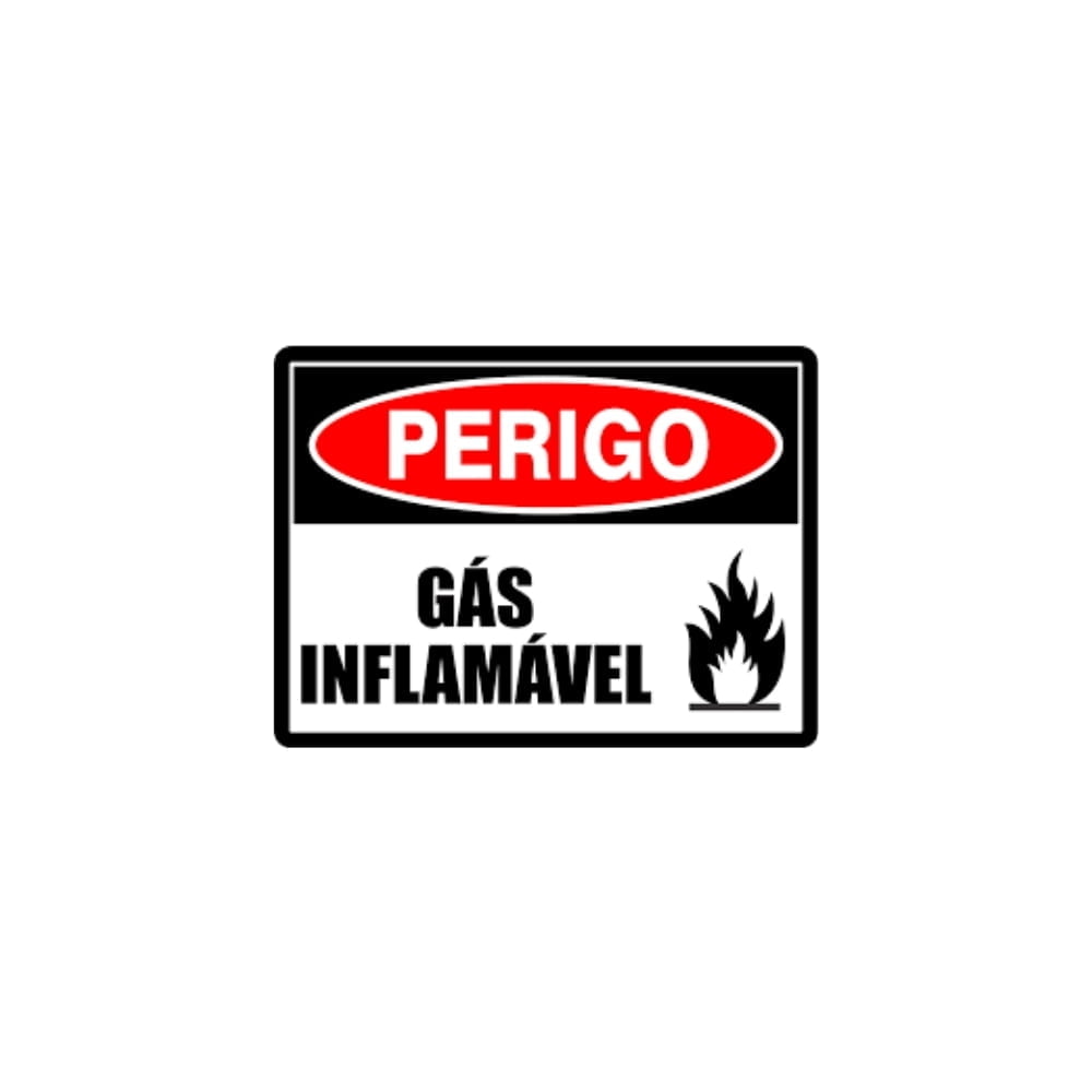 Placa Perigo Gás Inflamável 15X20CM