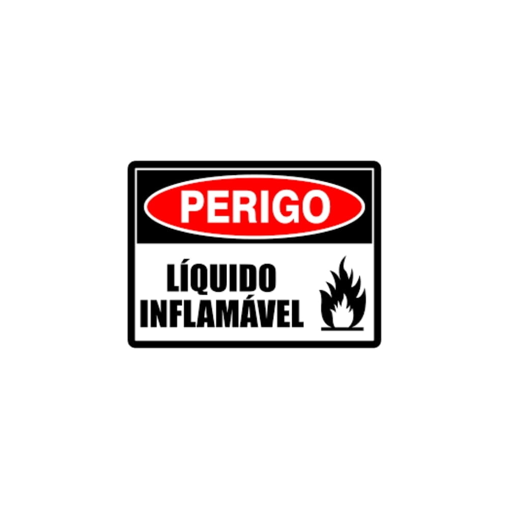 Placa Perigo Líquido Inflamável 15X20CM