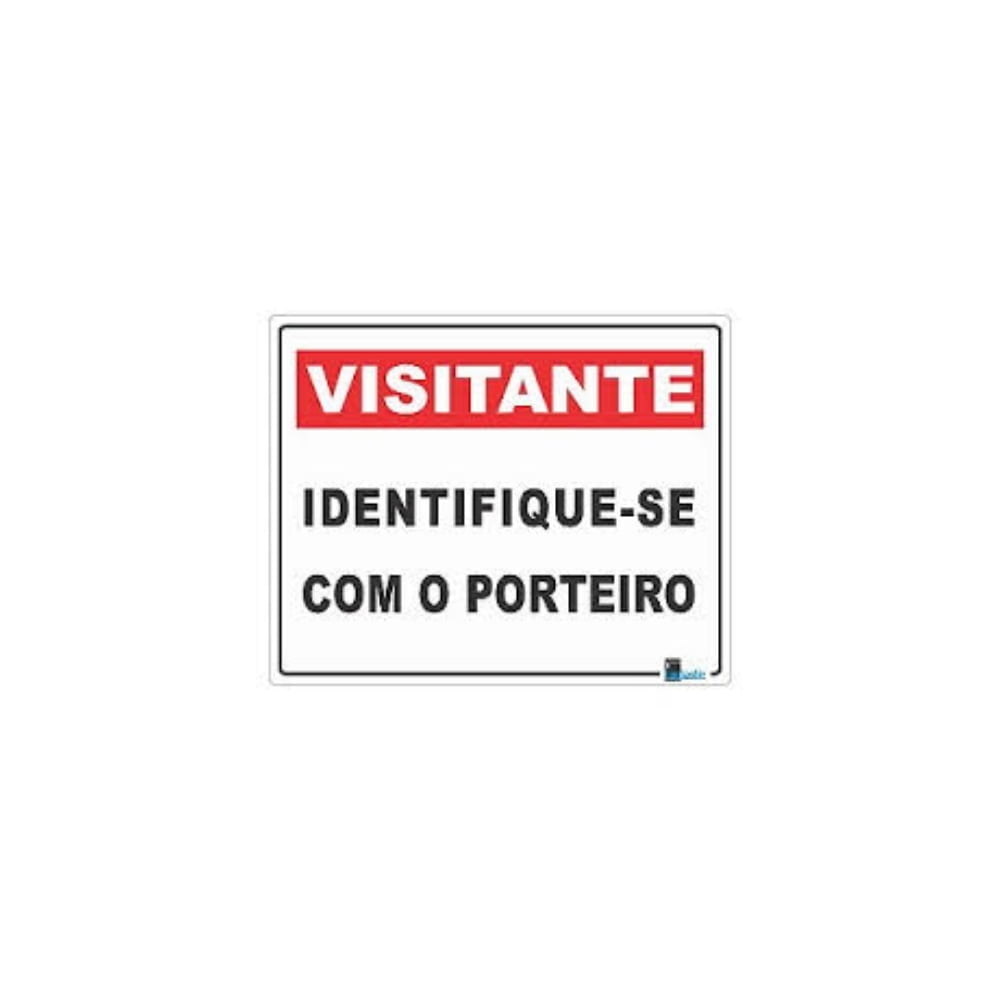 Placa Visitante Identifique-se Com Porteiro