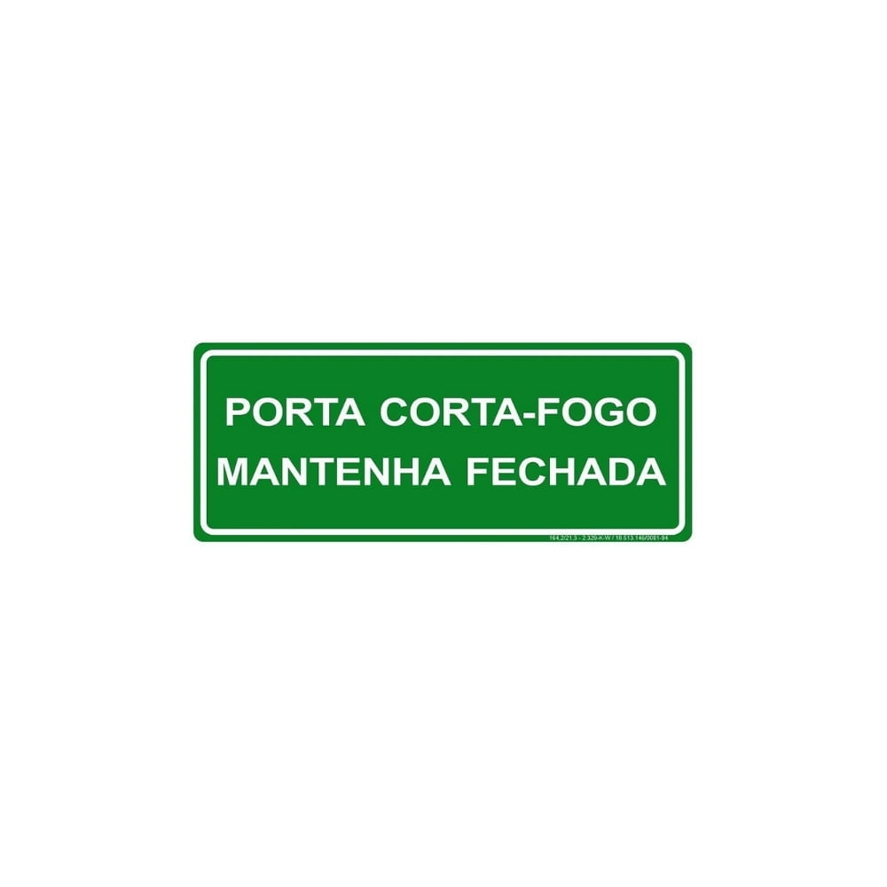 Placa Porta Corta Fogo 25X15